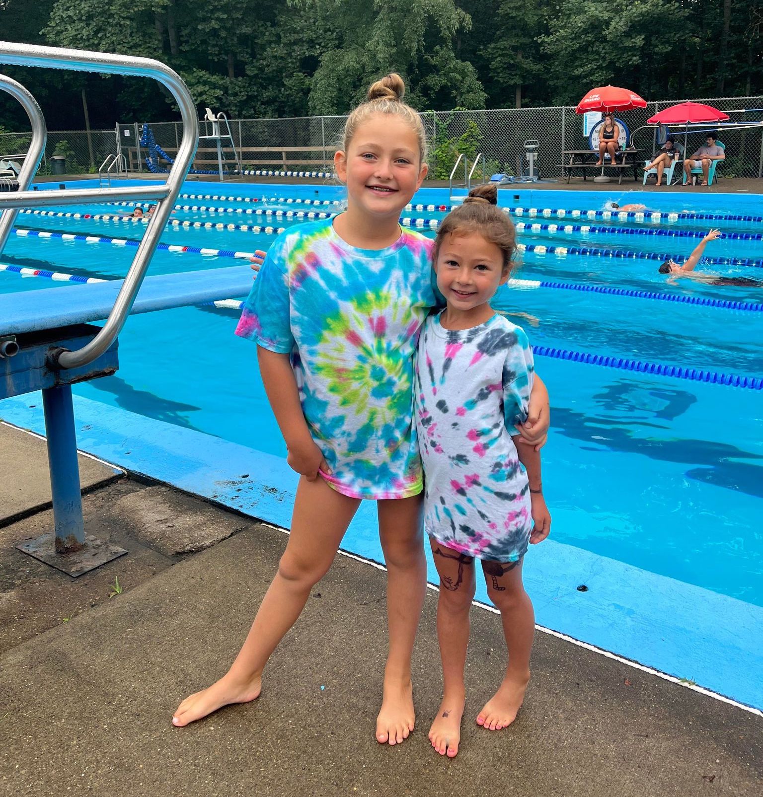 Myla and Maddie Kovacs participate in the Swim-a-thon