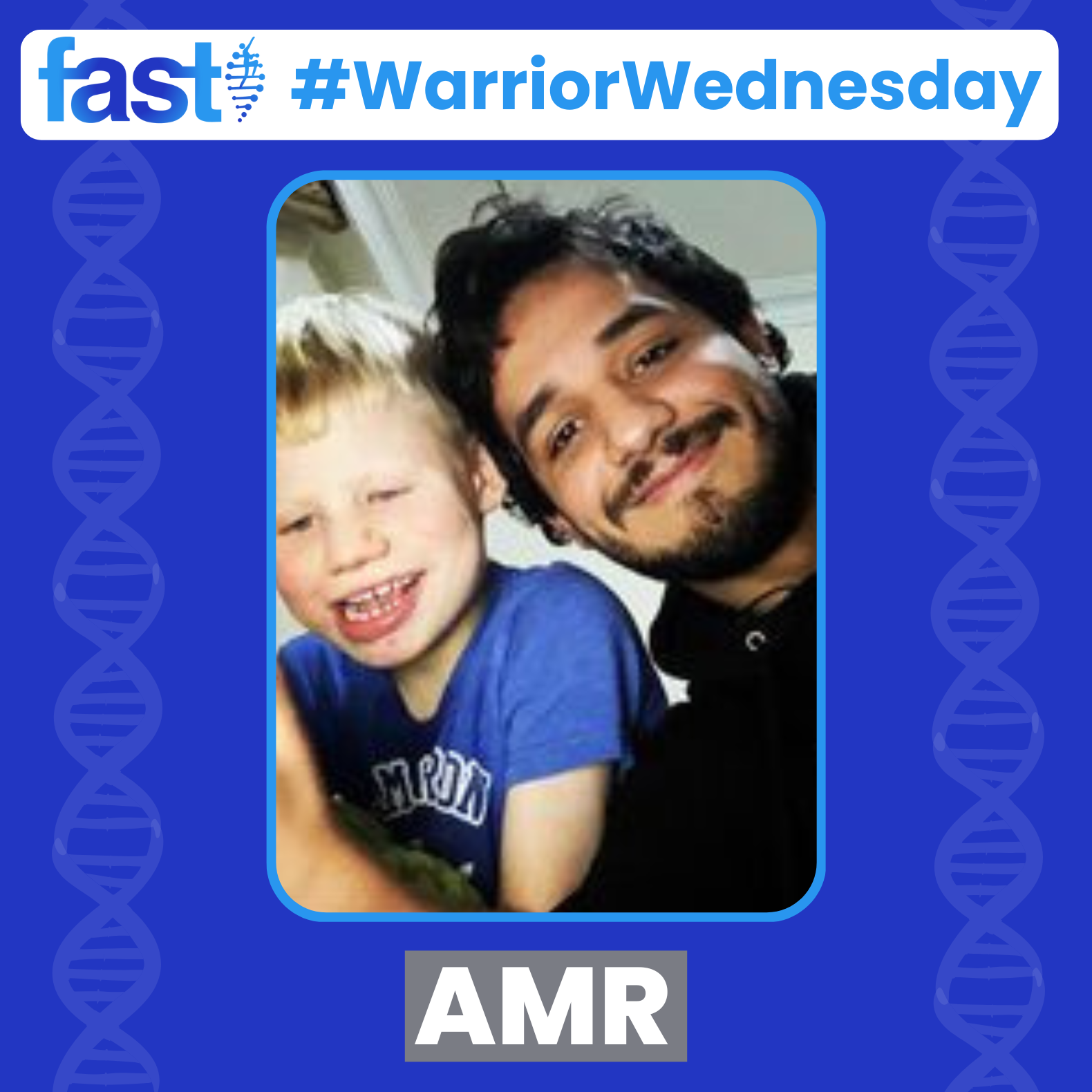 FAST Warrior Wednesday: Amr. Amr smiles at the camera alongside Orion.